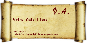 Vrba Achilles névjegykártya